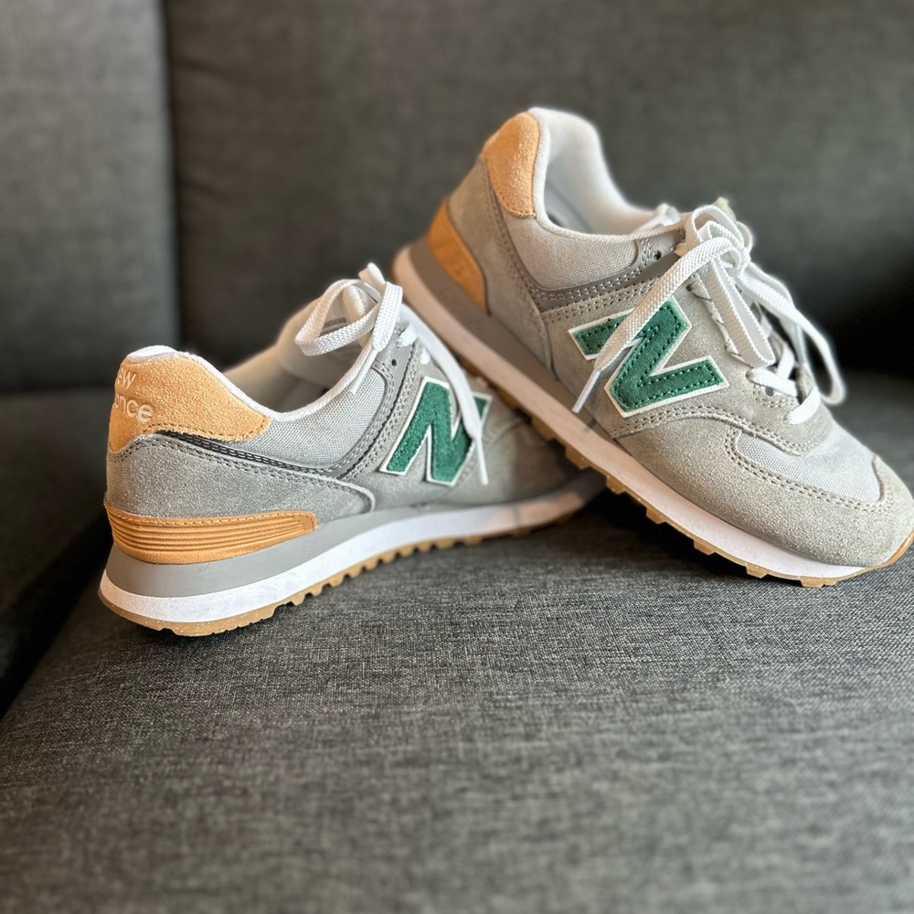 New Balance 574 size 7 Grey, Green, Beige